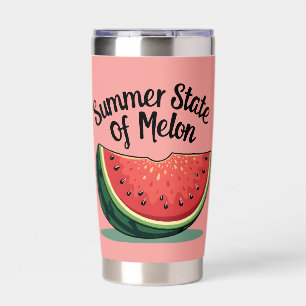 Summer State of Melon Retro Fruit Art Insulated Tumbler