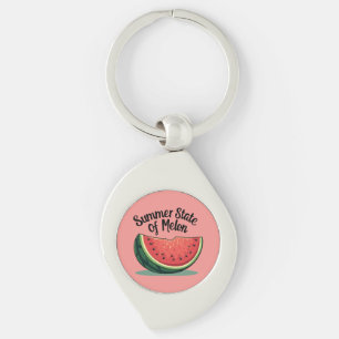 Summer State of Melon Retro Fruit Art Keychain