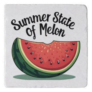Summer State of Melon Retro Fruit Art Trivet