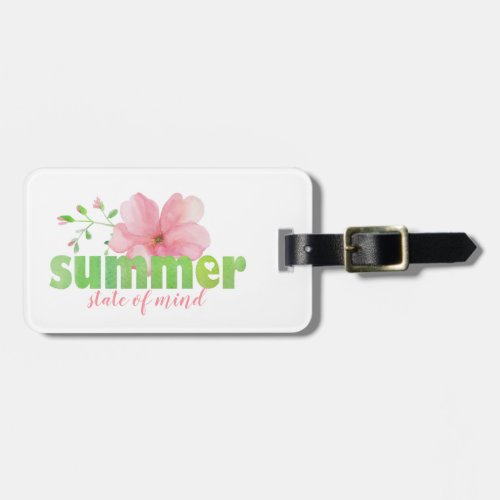 Summer State of Mind Pink Floral Luggage Tag