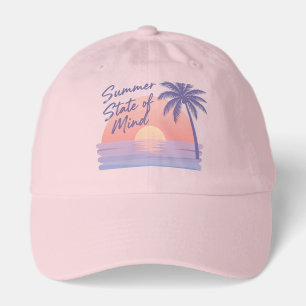 Summer State of Mind Vintage Sunset Palm Tree. Hat
