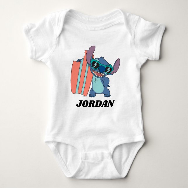 Summer Stitch with Surfboard Baby Bodysuit (Front)