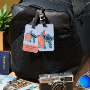 Summer Stitch with Surfboard Luggage Tag
