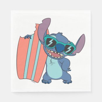 Summer Stitch With Surfboard Napkins by LiloAndStitch at Zazzle