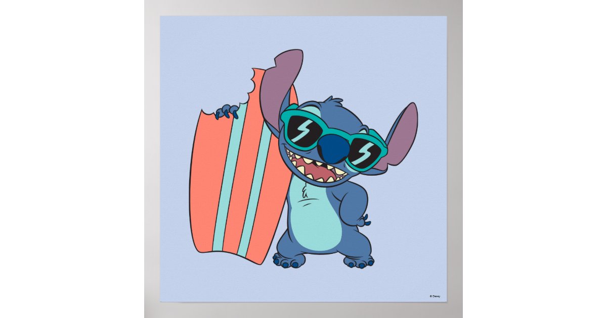 Disney Lilo and Stitch Surfing Poster Wall Decor – Twentyonefox