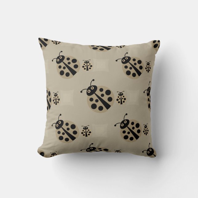 Summer Stone Polka Dot Lady Bugs Pillow (Front)