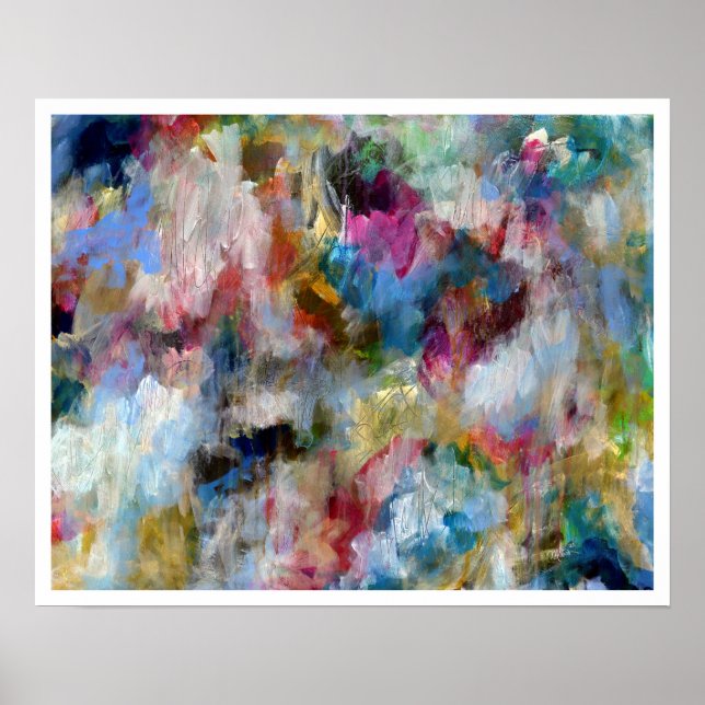 Summer Storm Fine Art Abstract Painting Poster (Front)