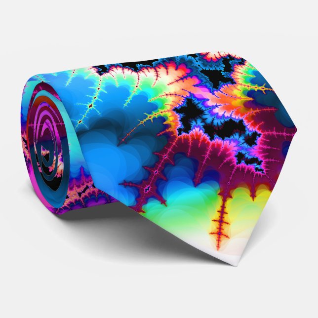 Summer Storm Fractal Neck Tie (Rolled)