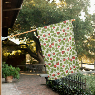Summer Strawberries Fruit House Flag