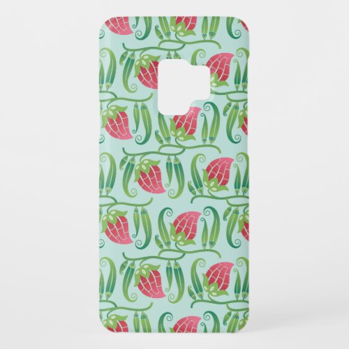 Summer Strawberries Green Background Pattern Case_Mate Samsung Galaxy S9 Case