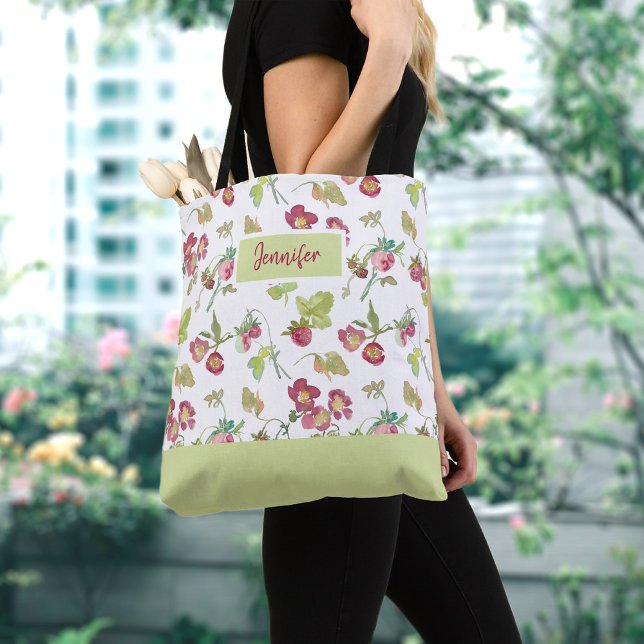 Summer Strawberries Tote Bag (Creator Uploaded)
