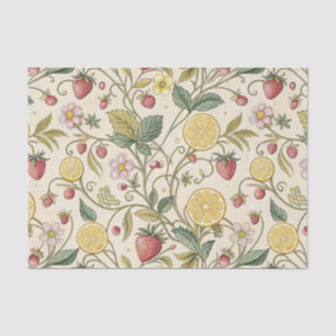 Summer Strawberry and Citrus Fruit on Warm Cream Tissue Paper