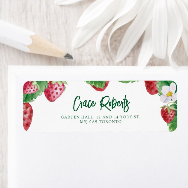 Summer Strawberry Baby Shower Berry Sweet Address Label (Insitu)