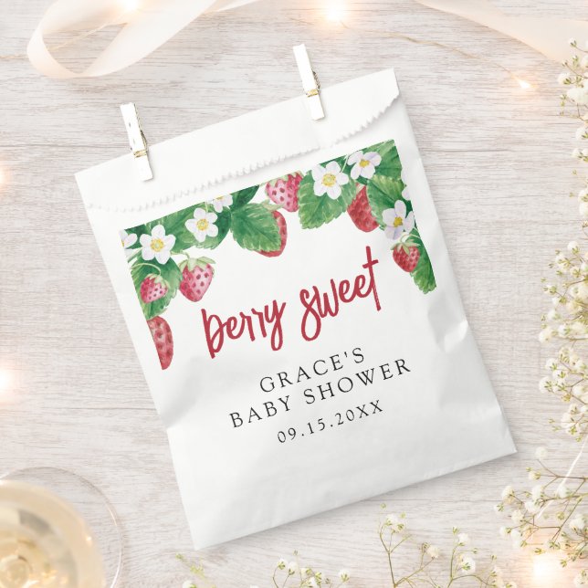 Summer Strawberry Baby Shower  Favor Bag (Clipped)