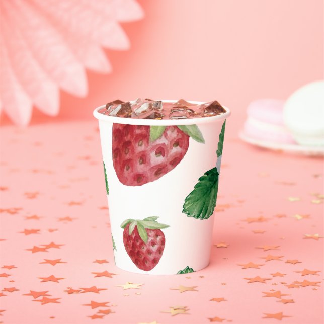 Summer Strawberry Baby Shower Game  Paper Cups (Insitu)