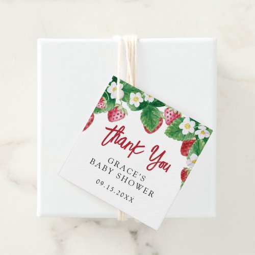 Summer Strawberry Baby Shower Thank You Favor Tags