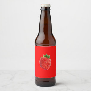 Summer Strawberry Beer Bottle Label