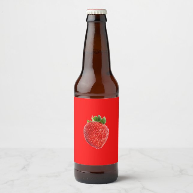 Summer Strawberry Beer Bottle Label (Front)