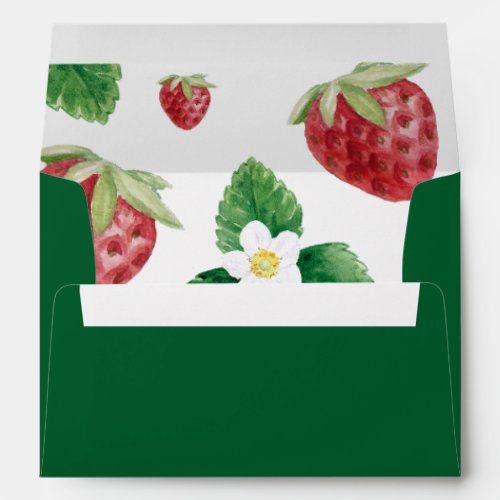 Summer Strawberry Berry Sweet Baby Shower Envelope