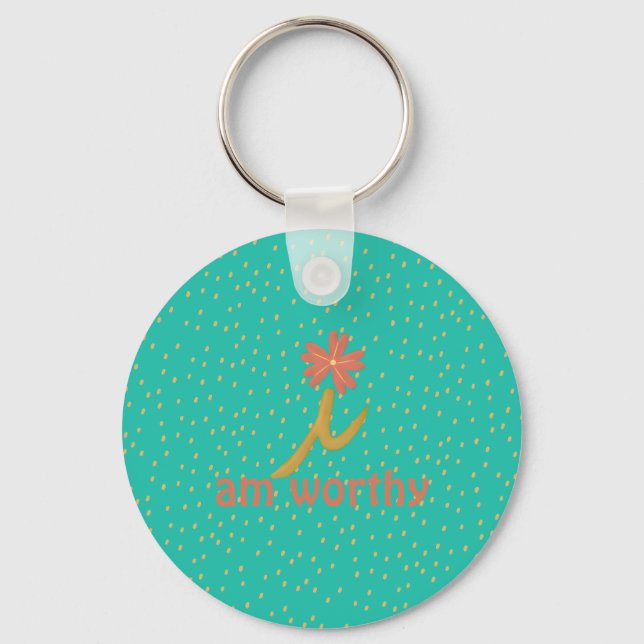 Summer Strawberry effortlesli i am worth Keychain (Back)