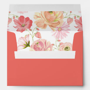 Summer Strawberry Floral Envelope