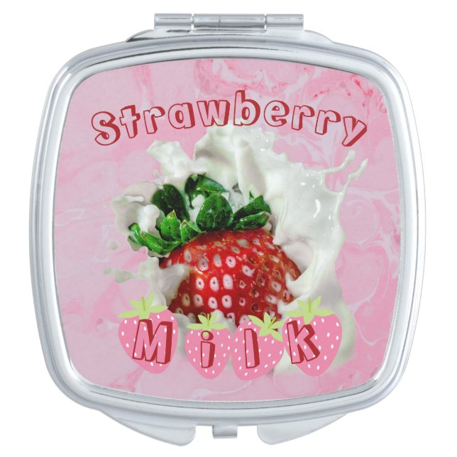 Summer Strawberry Fruit Cute Japanese Kawaii Food  Compact Mirror (Front)