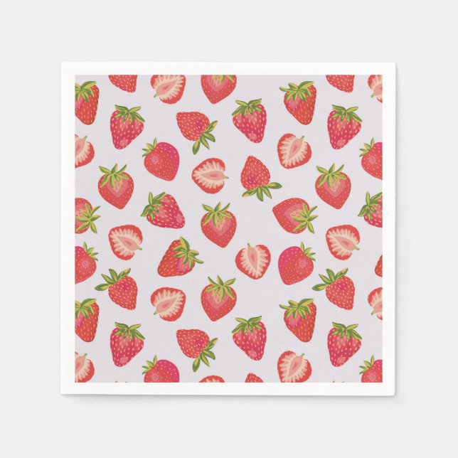 Summer Strawberry Fruit Pattern Napkins (Front)