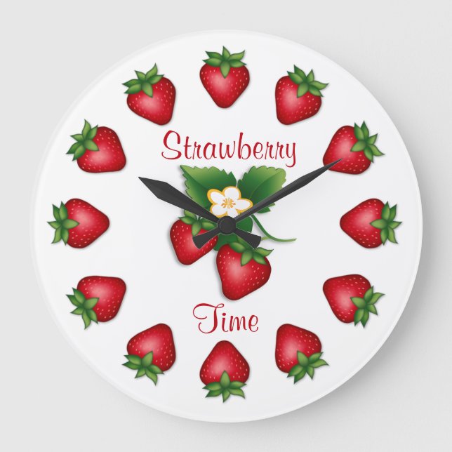 Summer Strawberry in Flower Time Clock (Front)