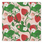 Summer Strawberry in Pink Faux Canvas Print
