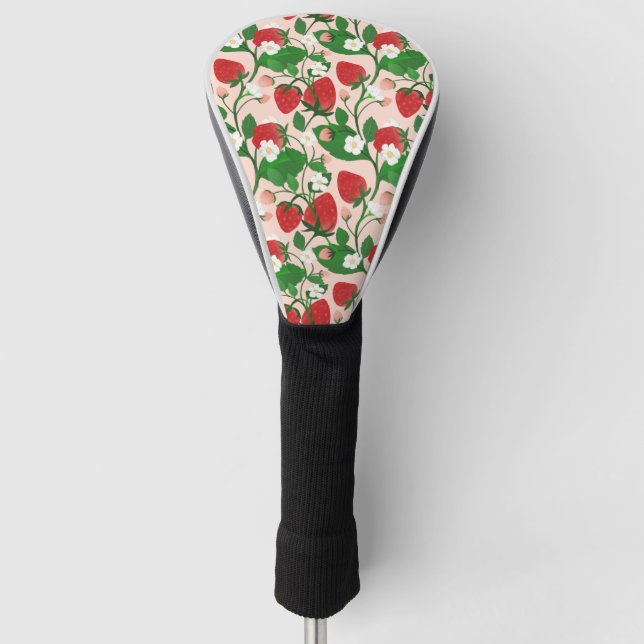Summer Strawberry in Pink Golf Head Cover (Front)