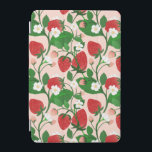 Summer Strawberry in Pink iPad Mini Cover<br><div class="desc">Sweet Strawberries in Bloom on a Pink Background</div>