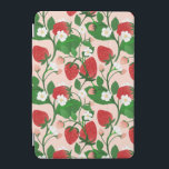 Summer Strawberry in Pink iPad Mini Cover<br><div class="desc">Sweet Strawberries in Bloom on a Pink Background</div>