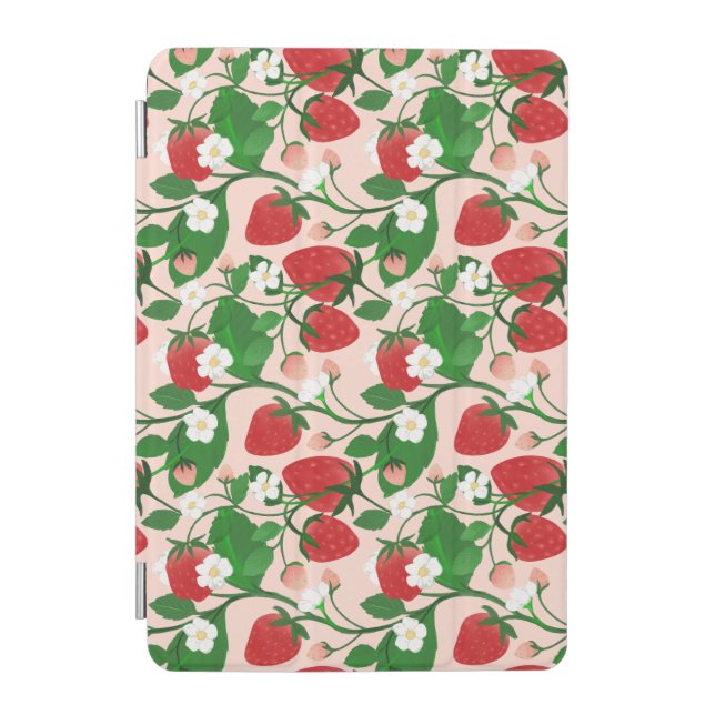 Summer Strawberry in Pink iPad Mini Cover (Front)