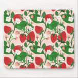 Summer Strawberry in Pink Mouse Pad