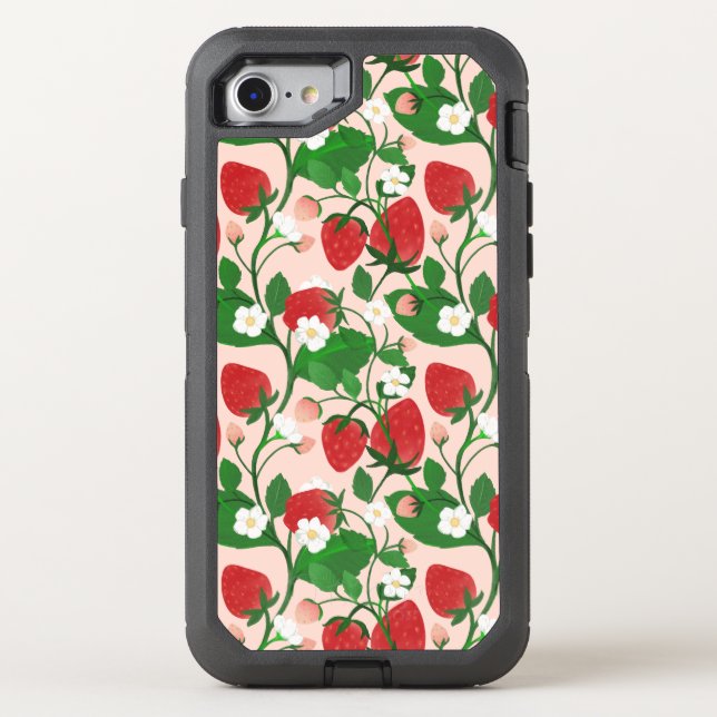 Summer Strawberry in Pink Otterbox iPhone Case (Back)
