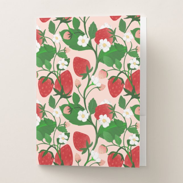 Summer Strawberry in Pink Pocket Folder (Front)