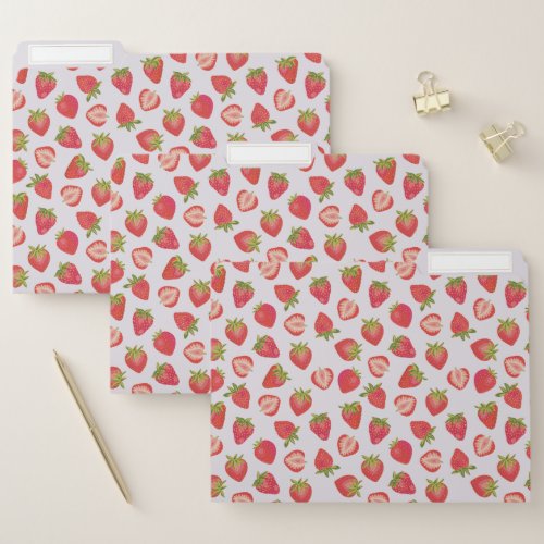 Summer Strawberry Pattern File Folder
