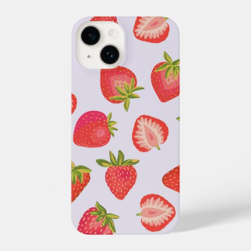 Summer Strawberry Pattern iPhone 14 Case