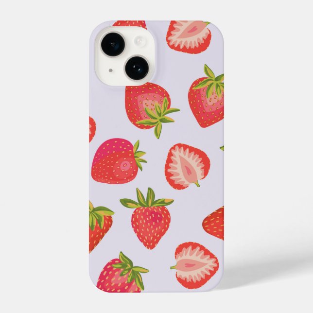 Summer Strawberry Pattern iPhone Case (Back)