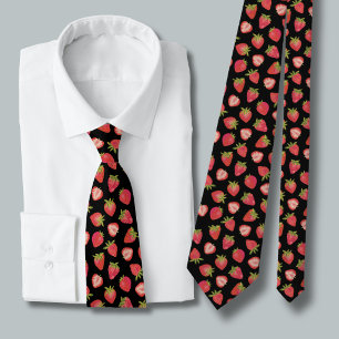 Summer Strawberry Pattern Neck Tie