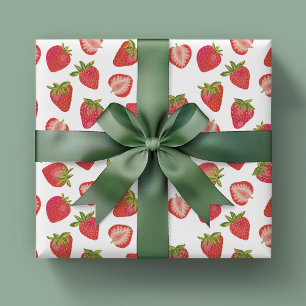 Summer Strawberry Pattern Wrapping Paper Sheets