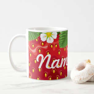 Summer Strawberry Personalized Coffee Mug, Cup