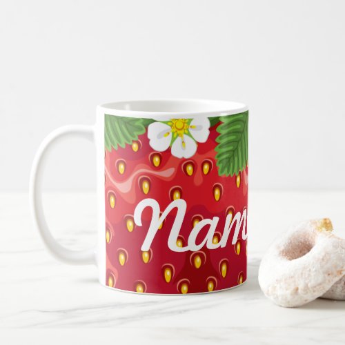 Summer Strawberry Personalized Coffee Mug Cup