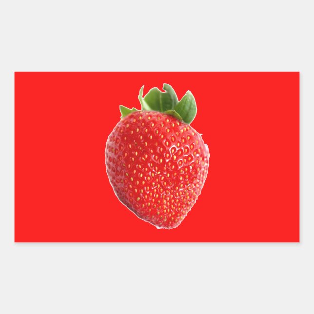Summer Strawberry Rectangular Sticker (Front)