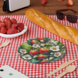 Summer Strawberry Red Fruit Paper Plate