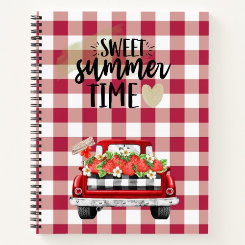 Summer Strawberry Spiral Notebook