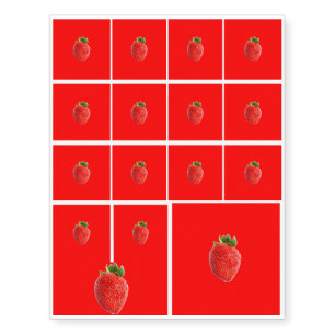 Summer Strawberry Temporary Tattoos