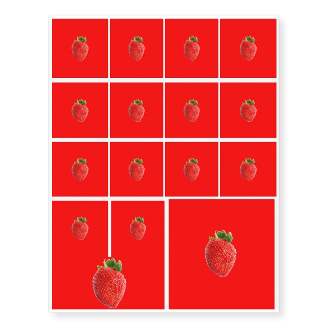 Summer Strawberry Temporary Tattoos (Front)