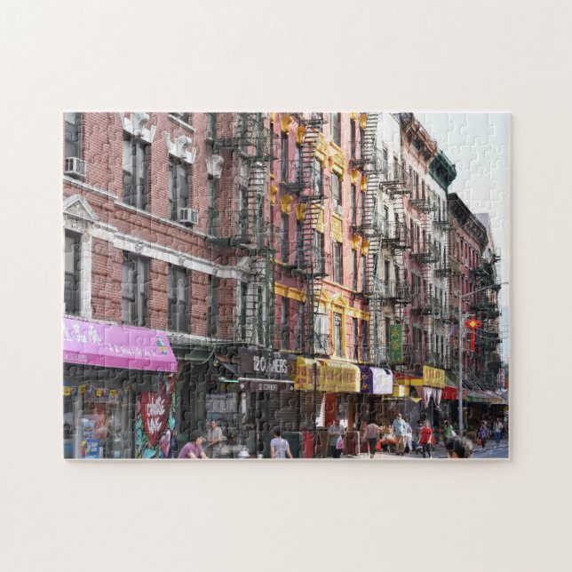 Summer Street Scene Chinatown Manhattan New York Jigsaw Puzzle (Horizontal)