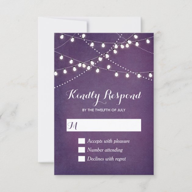 Summer String Lights RSVP Respond Card